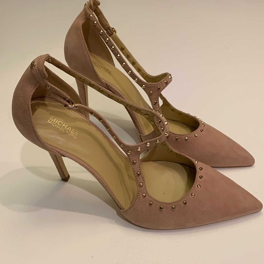 Michael Kors studded suede scrappy heels